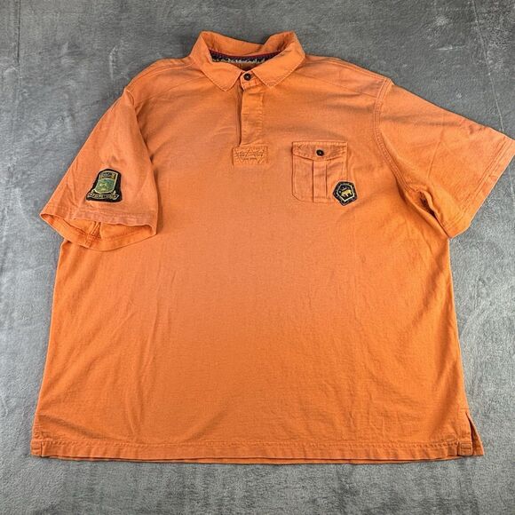 VTG Polo Ralph Lauren Shirt Mens 3XB Orange Rugby Crest Embroidered Pocket S/S - Picture 13 of 15